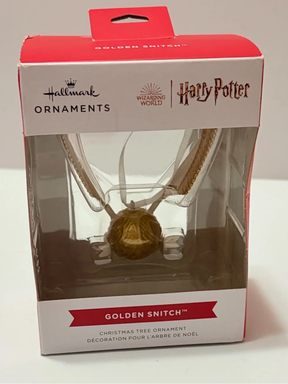 Hallmark Golden Snitch Harry Potter Necklace Ornament in Gold and Cream 2024